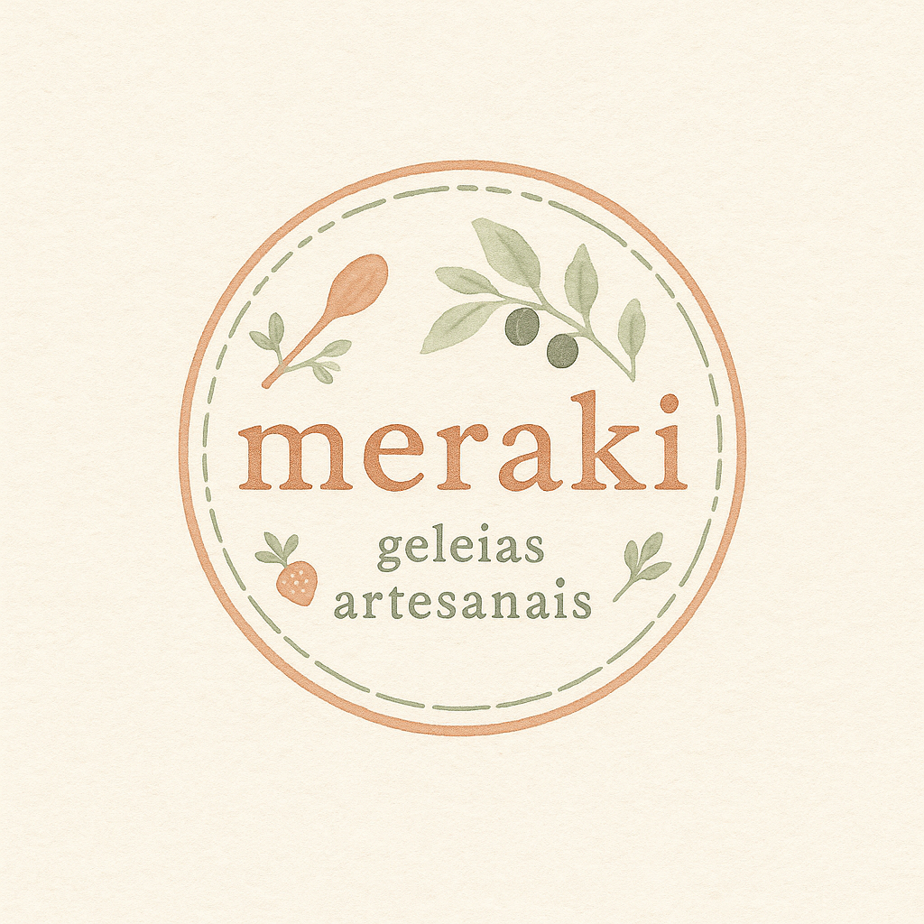 Logomarca Meraki geleias artesanais